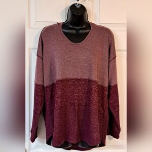 Style & Co Burgundy Hooded Pullover Top